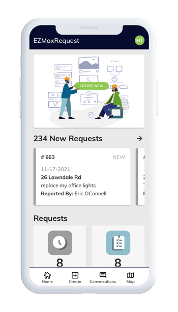 EZMaxRequest landing page screenshot